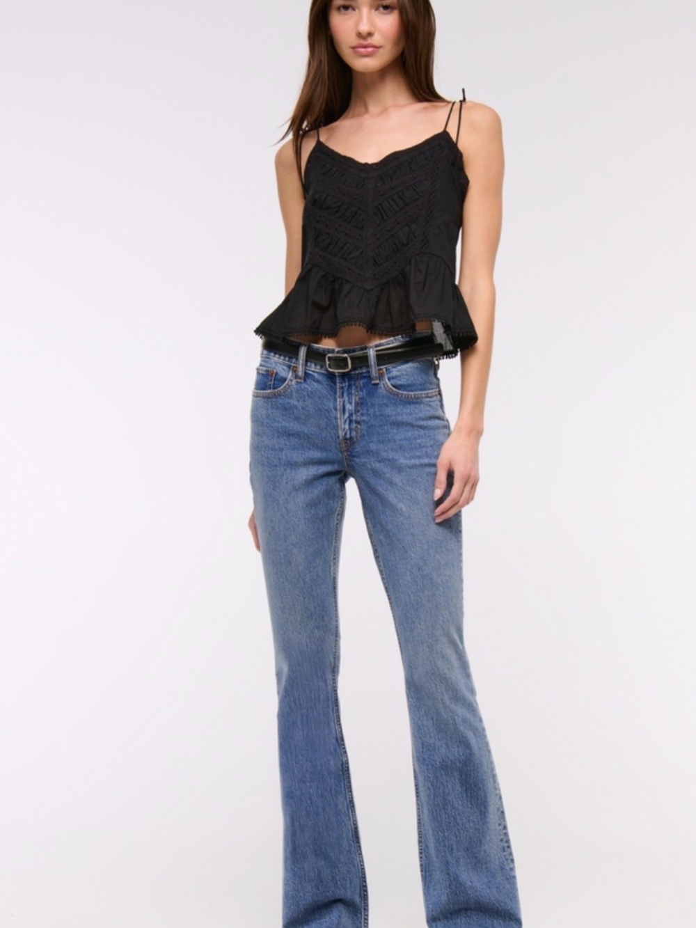 Abercrombie & Fitch Medium Blue Flare Jeans Mid-Rise (Curve Love)